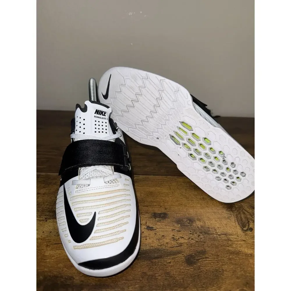 Nike Romaleos 3 White/Black Weightlifting Shoes Sz 6.5 Athletic Gym EUC!